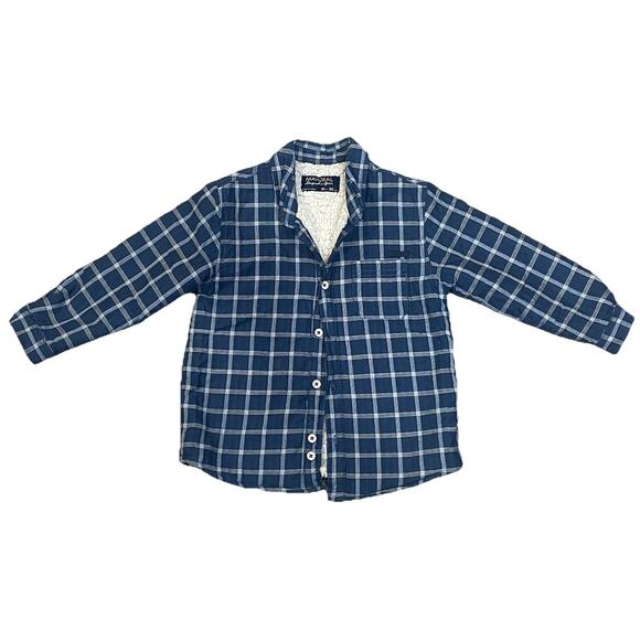 Mayoral Boy’s Plaid Jacket 18M Toddler Fleece Lightweight Blue Fall Layering - Picture 2 of 5